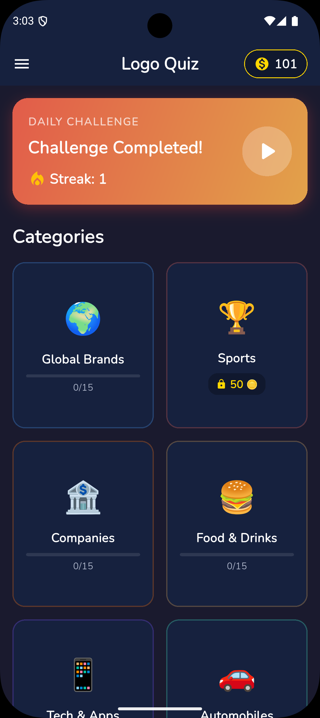 Logo Quiz Menu